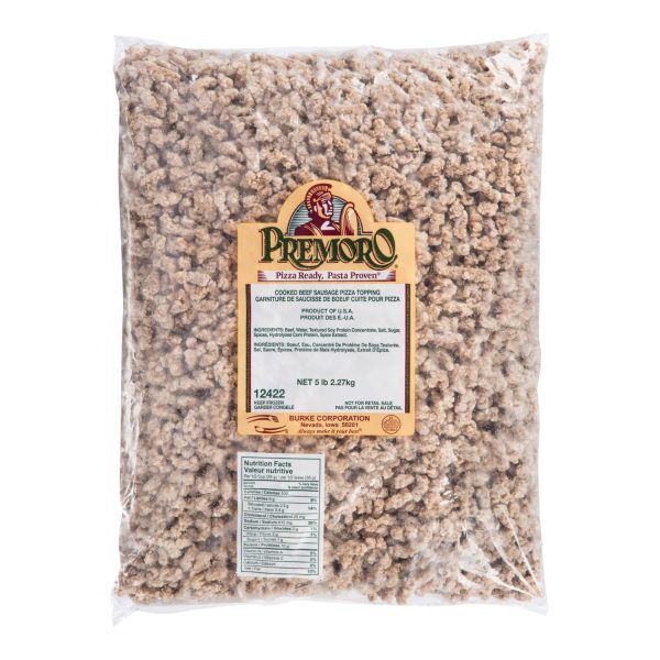 PREMORO® Saucisse de boeuf en miettes, cuite, surgelée, 2/2.27 kg