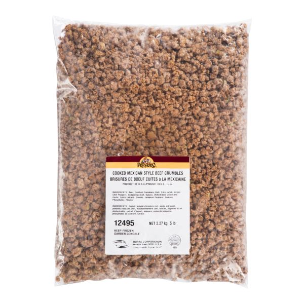 PREMORO® Crumbles de boeuf à la mexicaine, cuits, surgelés, 2/2.27 kg