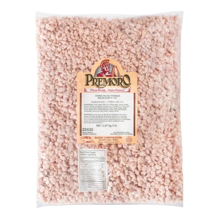 Morceaux de porc cuits surgelés goût bacon PREMORO<sup>®</sup> 2/2,27 kg