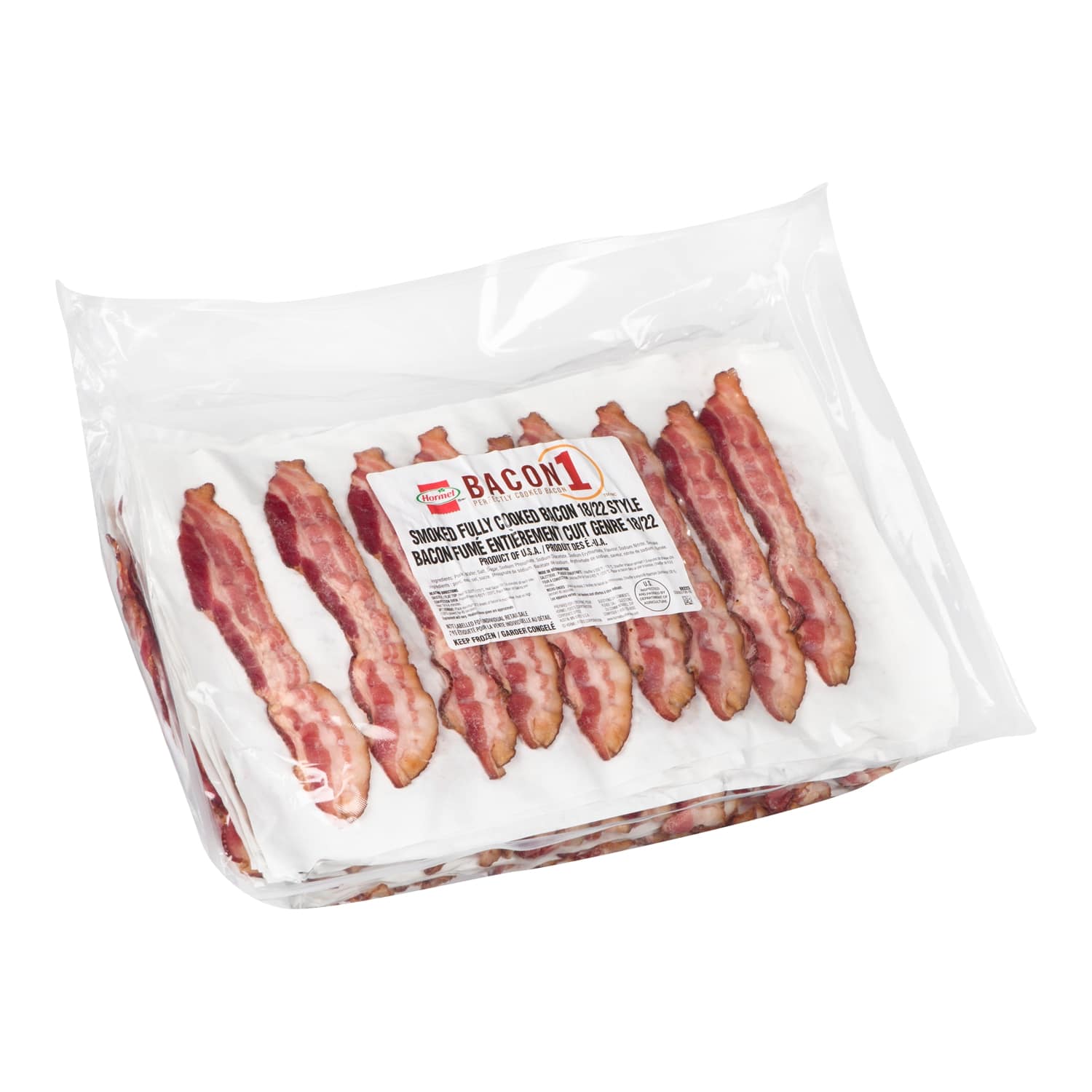 HORMEL® BACON 1TM Bacon parfaitement cuit, tranche mince, 288 tranches