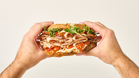 Cracked black pepper turkey sandwich