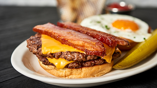 Old Smoke House Slab Steakhouse Bacon Burger