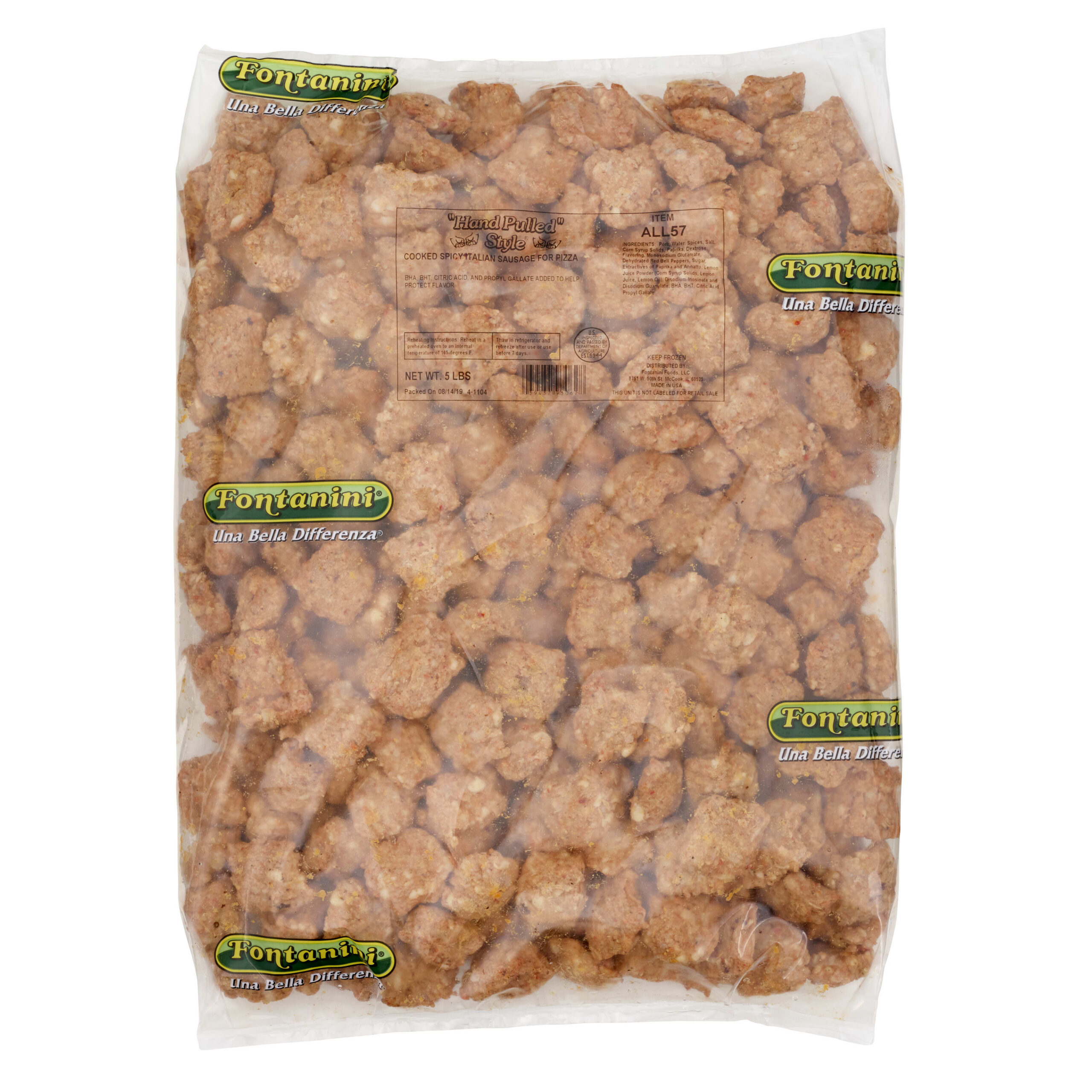 FONTANINI® Aderezo de salchicha italiana picante, en trozos, 3 x 2,27 kg