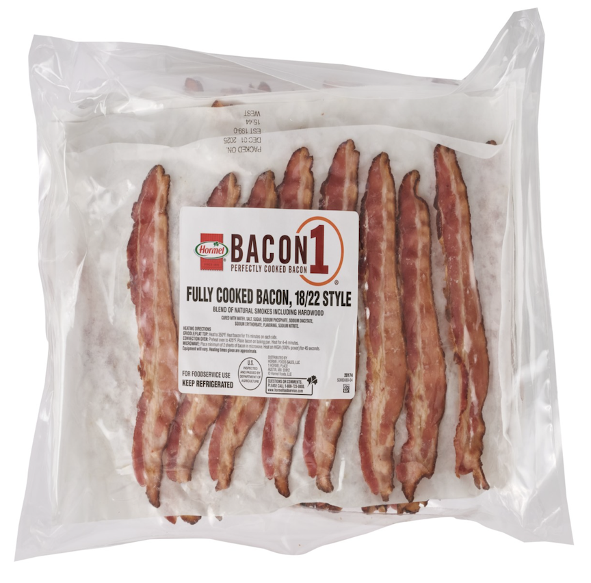 HORMEL® BACON 1™ American Style 288 Rashers, 2.21 kg