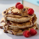 Peanut Butter, Chocolate & Raspberry Pancake Stack