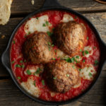 Baked Plant-Based Meatballs in Sauce Appetizer