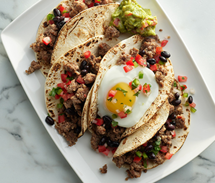 Breakfast Sausage Crumble Tacos