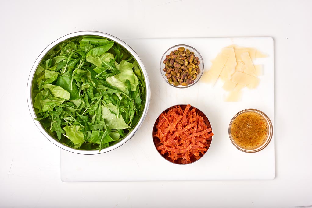 Crispy Ribbon Pepperoni Salad ingredients