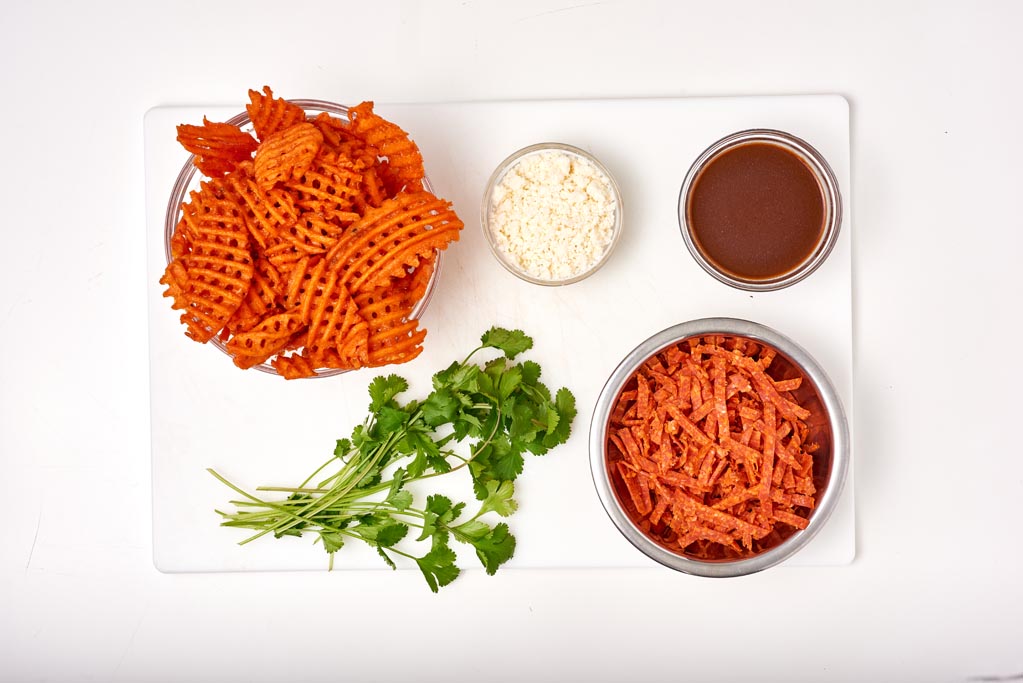 Mexican Style Poutine ingredients