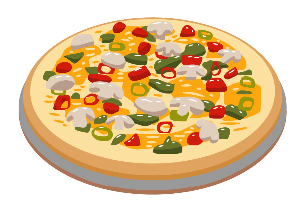 pizza illustration - veggie