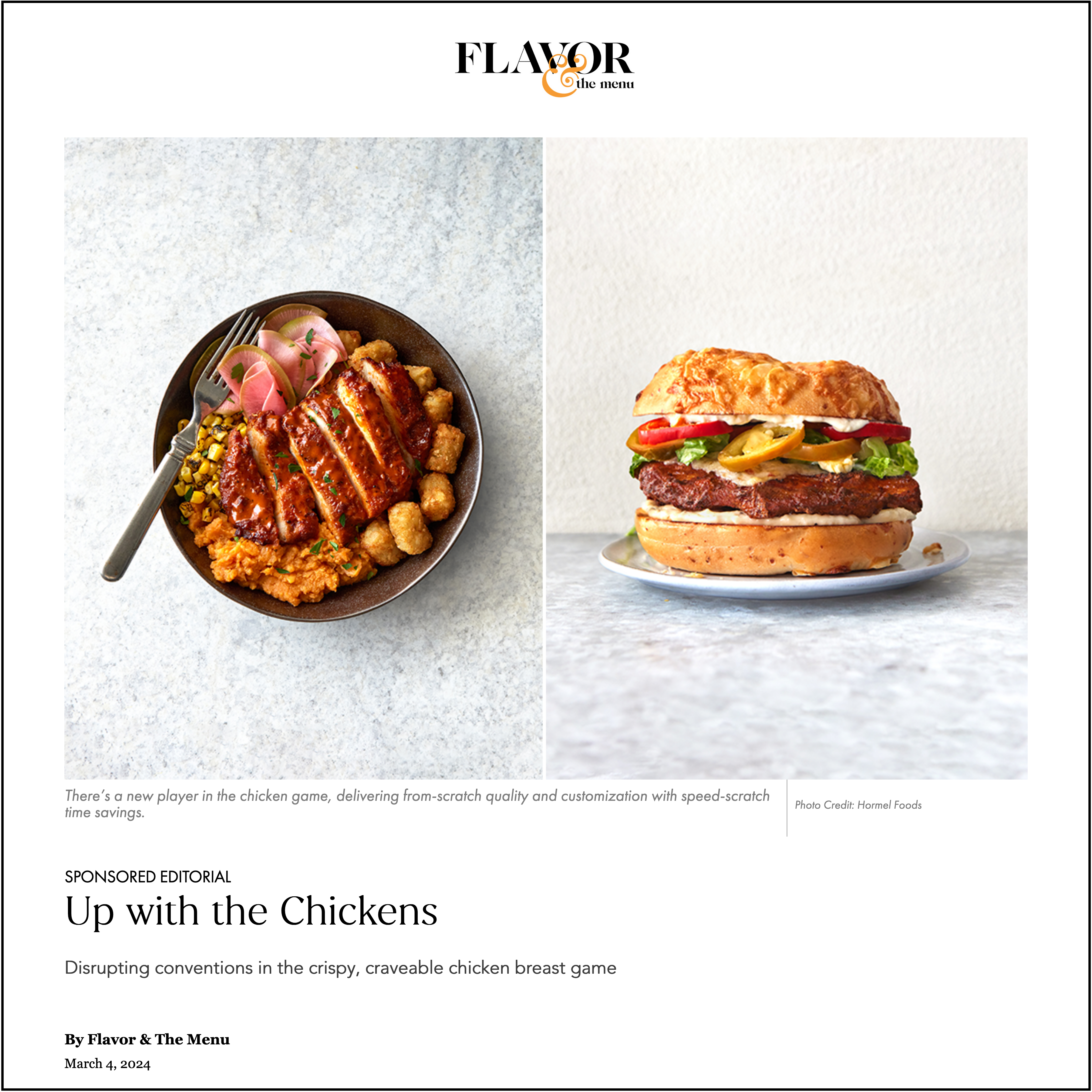Flavor and the Menu sponsored content