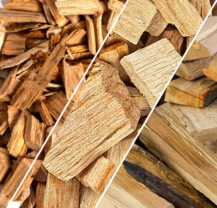 Different types of wood used for smoking meats
