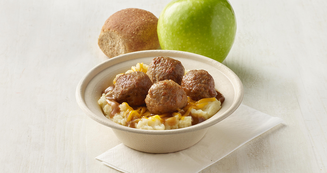 Cheddar Mashed and Meatball