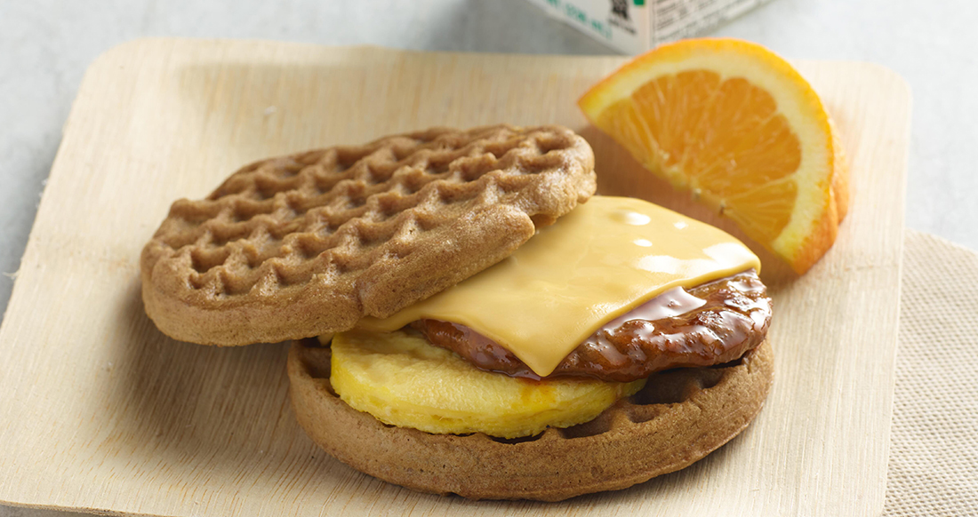 Sriracha Maple Sausage Waffle Sandwich