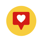 heart in a speech bubble icon