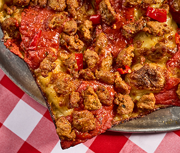 Sicilian Calabrian Chili Pepperoni and Sausage Pizza