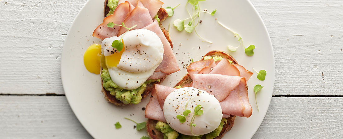 deli meats on a breakfast sandwich