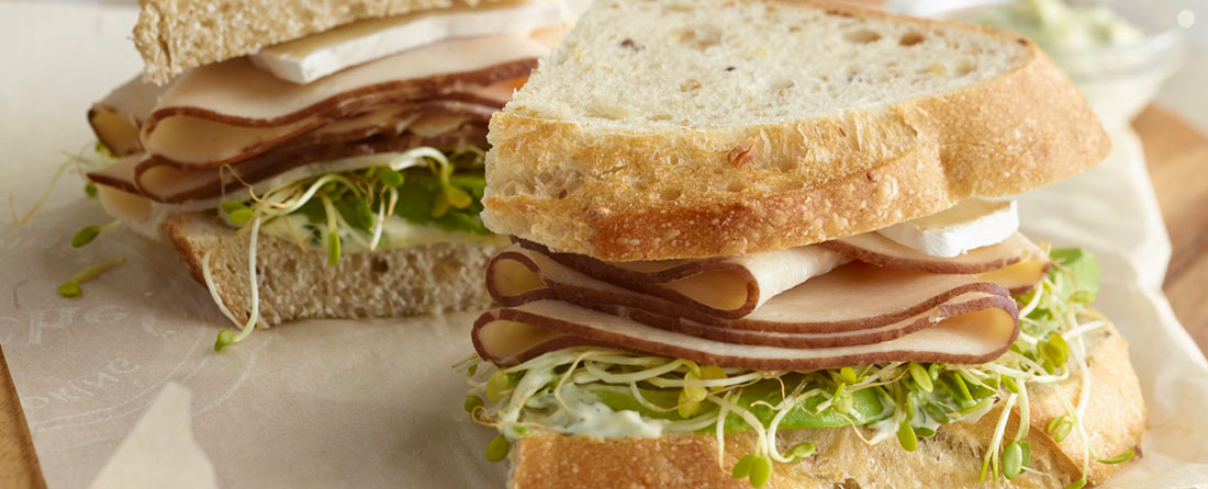 deli meats on a sandwich